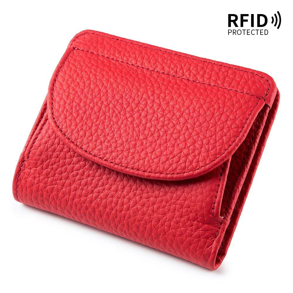 ארנק מיני לאישה מעור בקר רך עם הגנת RFID – תמונה 8
