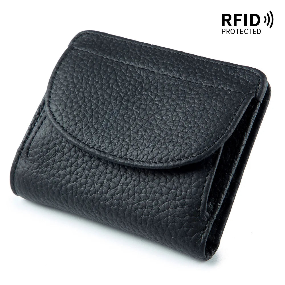 ארנק מיני לאישה מעור בקר רך עם הגנת RFID – תמונה 9