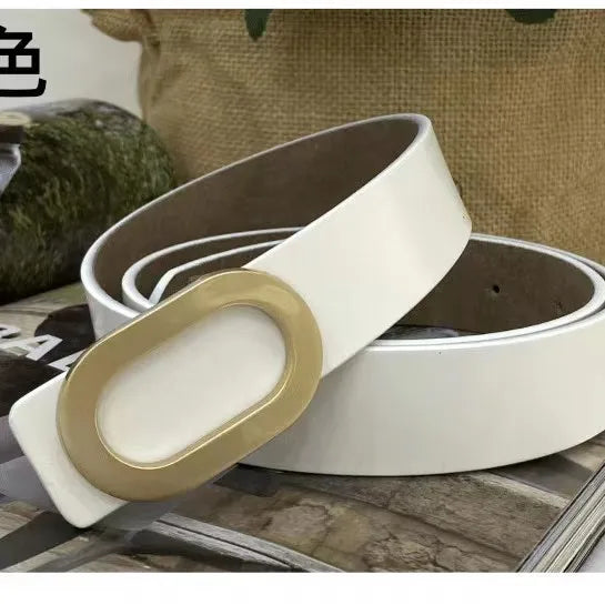 חגורת נשים עם אבזם אובלי מוזהב – תמונה 8