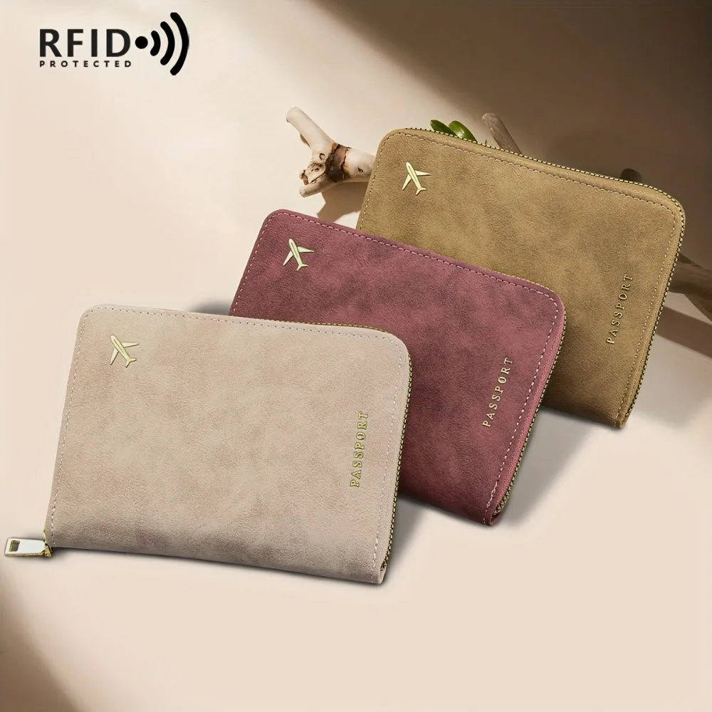 ארנק נסיעות לדרכון עם רוכסן והגנת RFID – תמונה 2