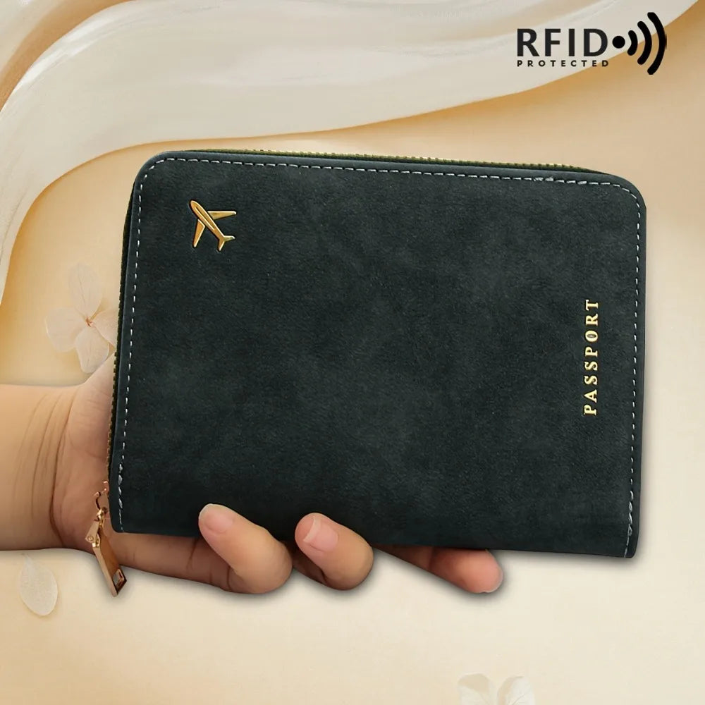 ארנק נסיעות לדרכון עם רוכסן והגנת RFID – תמונה 4