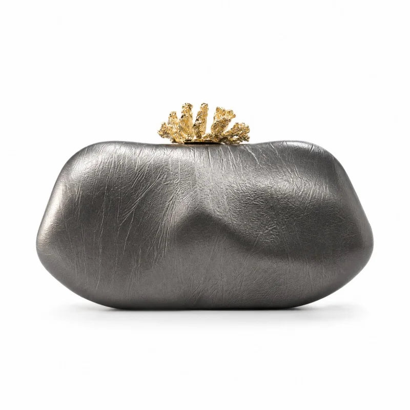 קלאץ׳ ערב מתכתי עם סגר עלים – תמונה 3