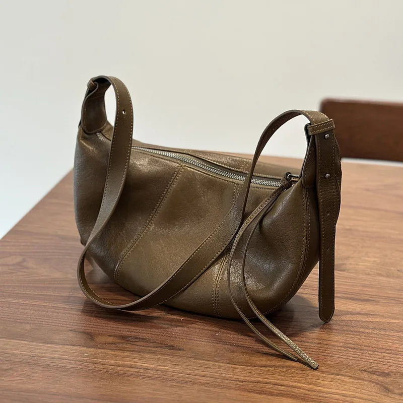 תיק כופתה רך מעור עם שרוכי עור – תמונה 10