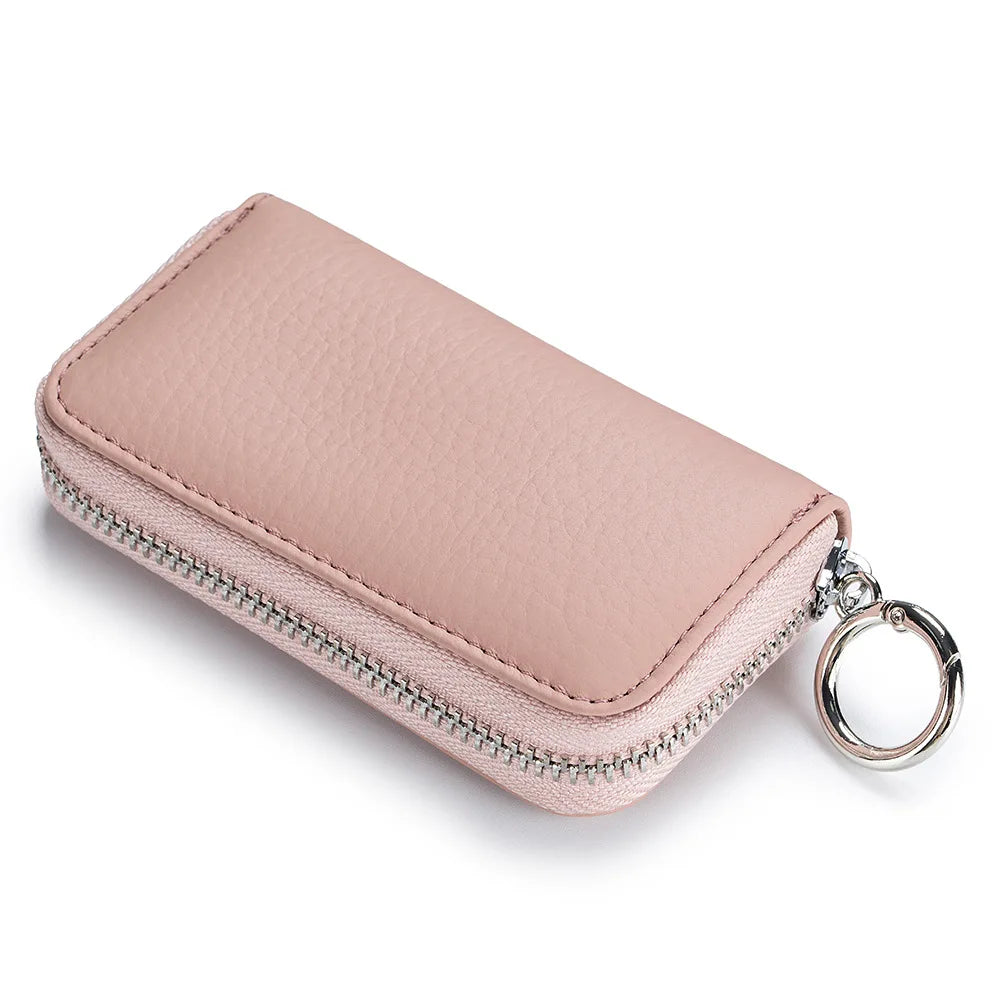 נרתיק מפתחות מעור בקר מפוצל עם רוכסן – תמונה 12